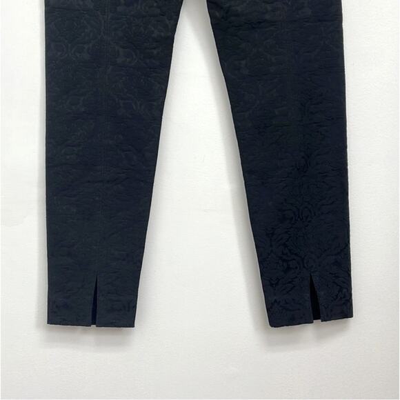 ST. JOHN Damask Floral Embossed Print Cigarette Slim Pant Vent Hem - Size 10* - Picture 13 of 15
